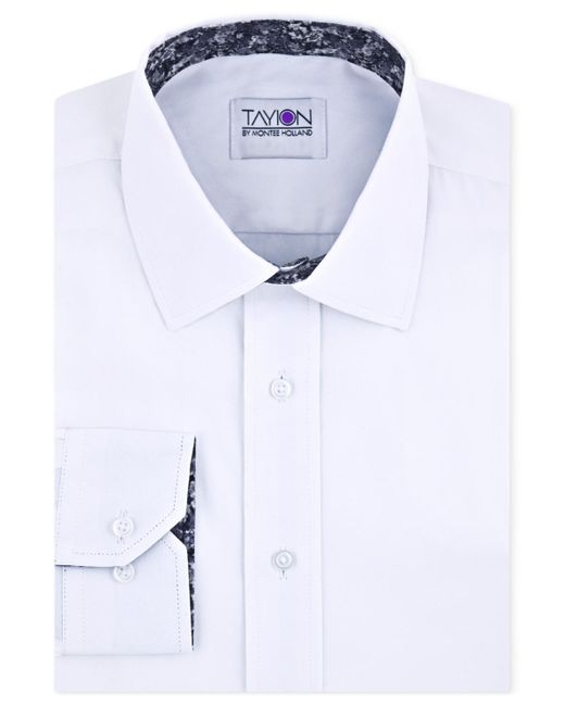 Tayion Collection Blue Solid Dress Shirt for men