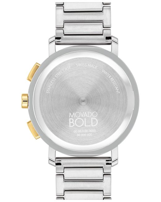 Movado Metallic Swiss Chronograph Bold Evolution 2.0 Stainless Steel Bracelet Watch 42mm for men