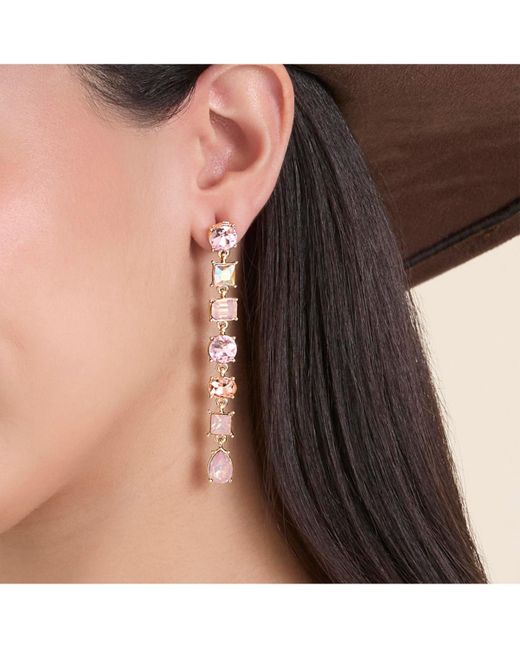 Jessica Simpson White Light Crystal Linear Drop Earrings