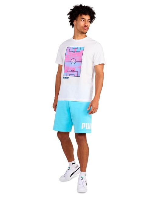 PUMA Blue Logo Drawstring Shorts for men