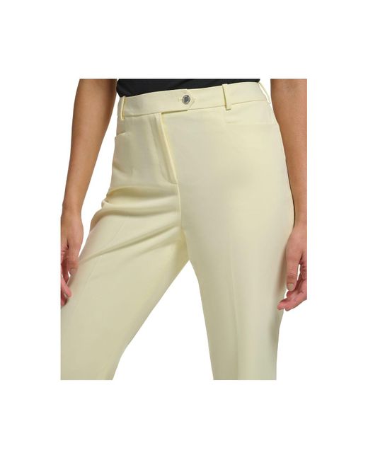 Calvin Klein Petite Solid Lux Straight-leg Modern-fit Pants in Natural |  Lyst