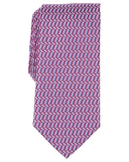 Perry Ellis Purple Perry Ellis Scanlon Geo-pattern Tie for men