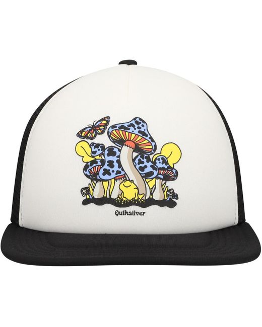 Quiksilver White/black Tripson Trucker Snapback Hat for men