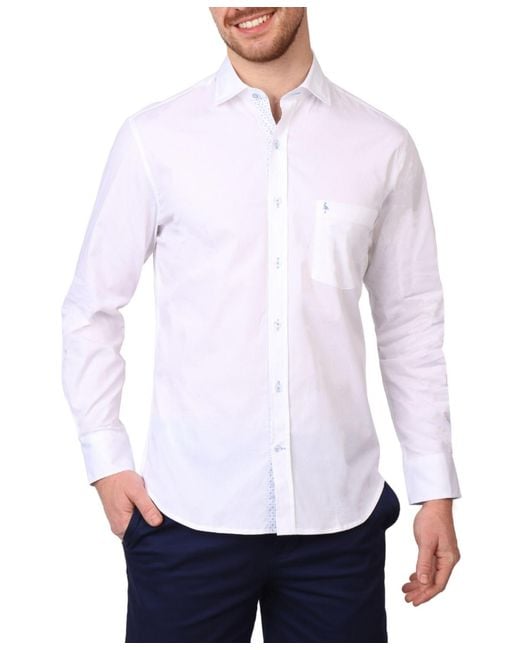 Tailorbyrd White Solid Long Sleeve Shirt for men