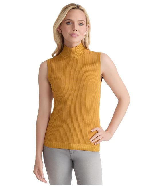 Jones New York Women's Sutton Mock-neck Sleeveless Sweater