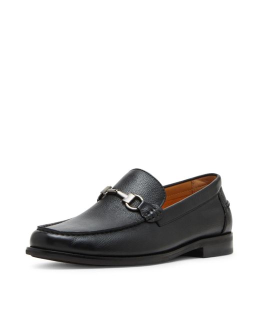 Steve Madden Black Alfio Leather Bit Loafers for men