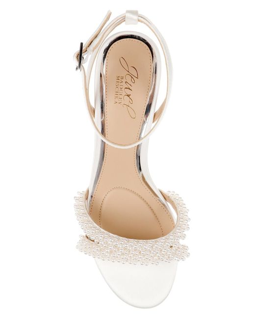 Badgley Mischka White Ninnette Block Heel Sandals