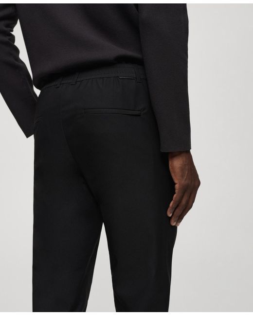 Mango Black Solotex Slim-fit Pants for men