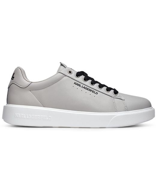 Karl Lagerfeld White Logo Plain Toe Sneakers for men