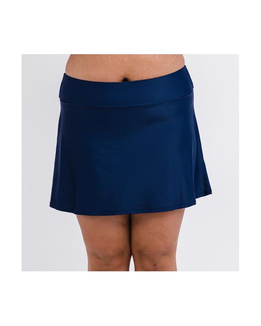 Calypsa Blue Plus Size Short Swim Skort