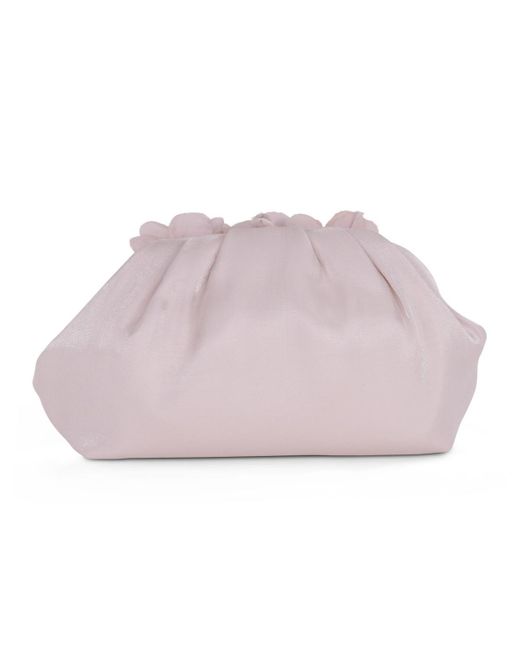 Badgley Mischka Pink Woman's Lottie Floral Applique Pouch Clutch