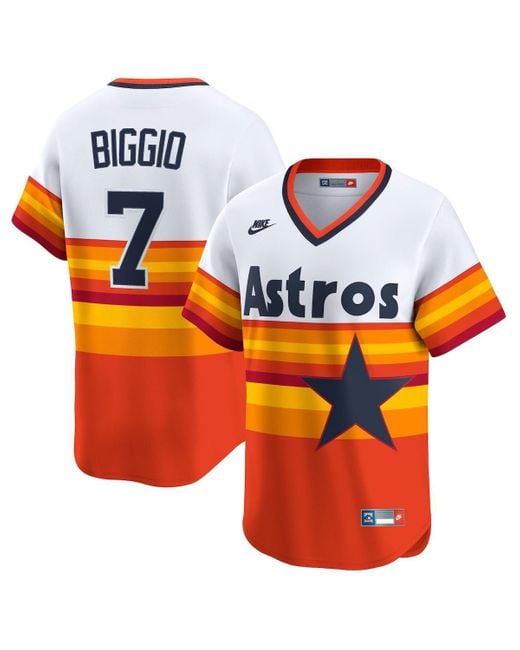Nike Orange Craig biggio Houston Astros Throwback Cooperstown Collection Limited Player Jersey for men