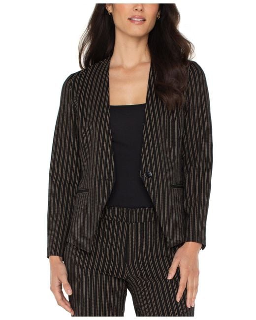Liverpool Los Angeles Black Collarless Fitted Blazer