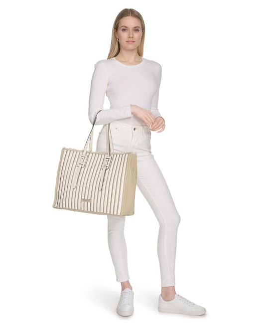Calvin Klein Natural Modern Essentials Pieced Canvas Tote
