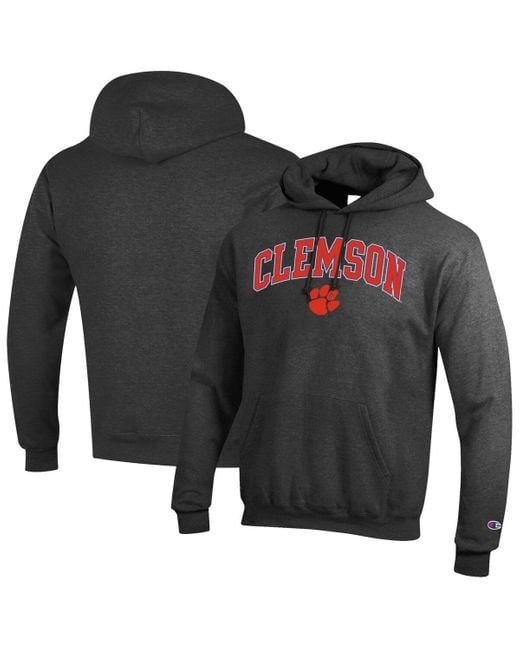 Champion Black Clemson Tigers Arch Over Logo Pullover Hoodie for men