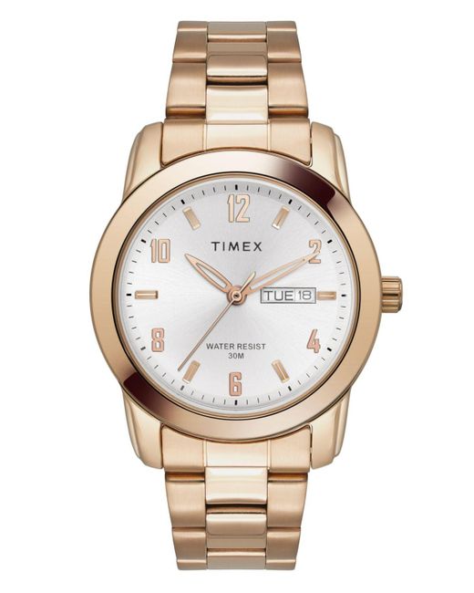 Timex Rose Gold-tone Brass Bracelet Watch 39mm in Metallic for Men - Lyst