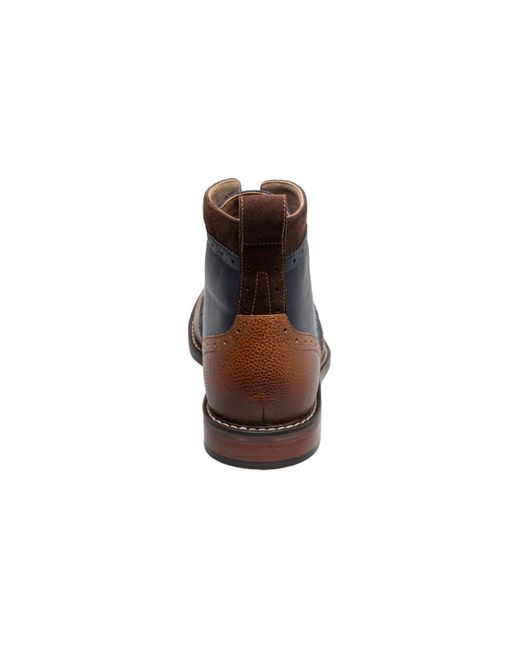 Stacy Adams Brown Finnegan Wingtip Lace Up Boots for men