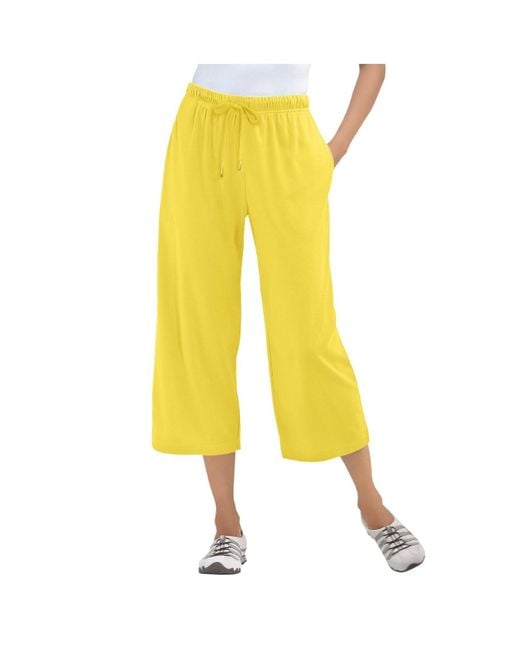 Woman Within Yellow Plus Size Within Sport Knit Capri Pant