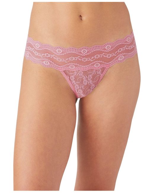 B.tempt'd By Wacoal Lace Kiss Thong Underwear 970182 in Pink Lyst