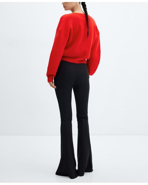 Mango Jewel Button Knitted Cardigan in Red Lyst