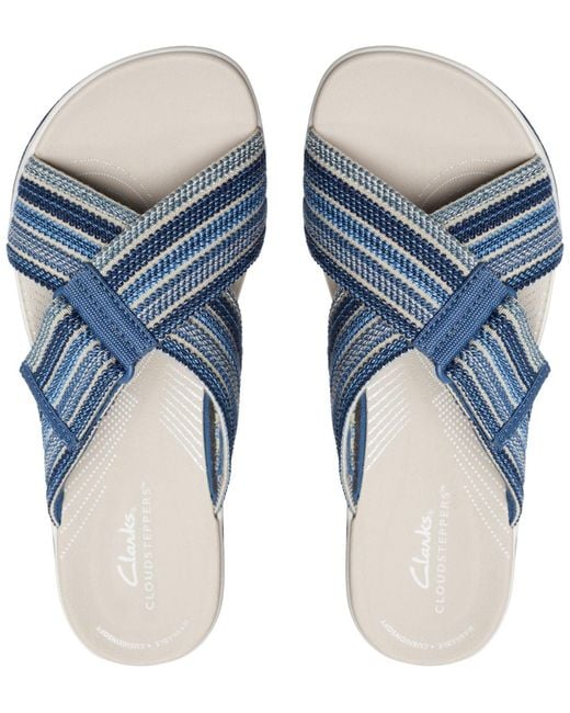 Clarks Blue Cloudsteppers Arla Wave Sandals