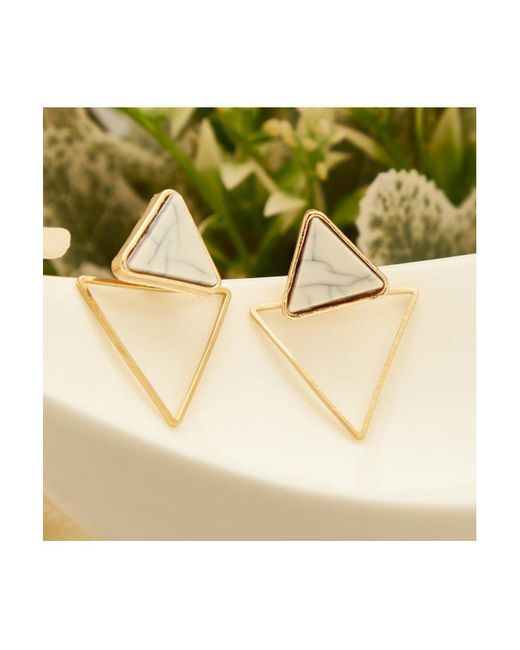 SOH Metallic Gold Plated Designer Stone Drop Earrings