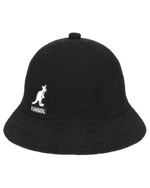Kangol Black Logo Casual Bucket Hat for men