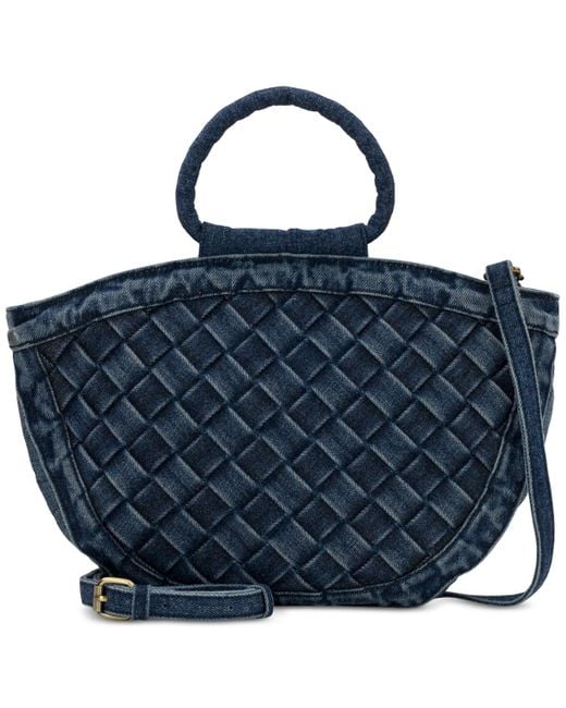 Patricia Nash Blue Ossi Medium Woven Satchel