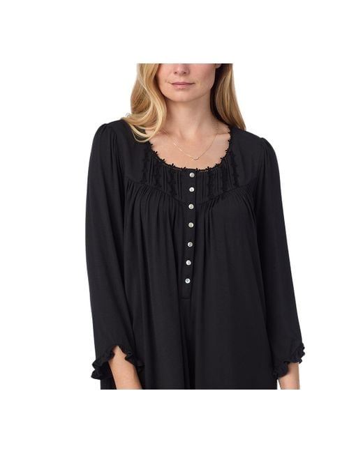 Eileen West Ruffled Lace trim Waltz Nightgown in Black Lyst