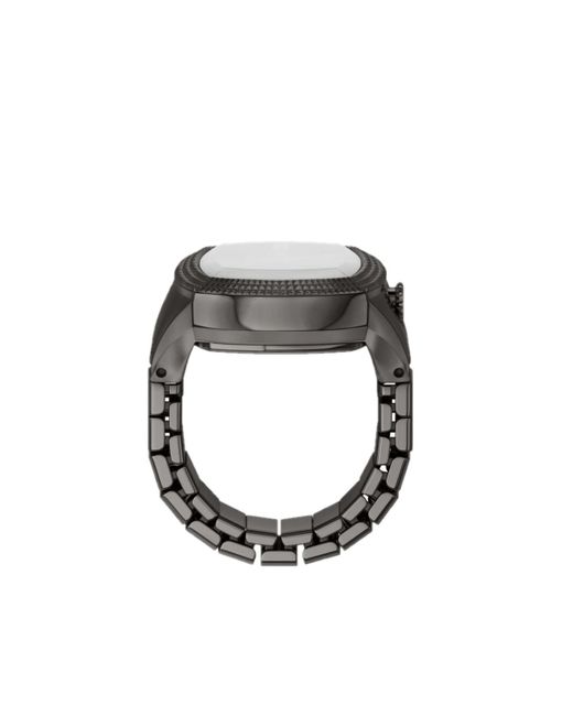 Fossil Black Nick Jonas X Machine Luxe Vignette Gunmetal Stainless Steel Ring Watch