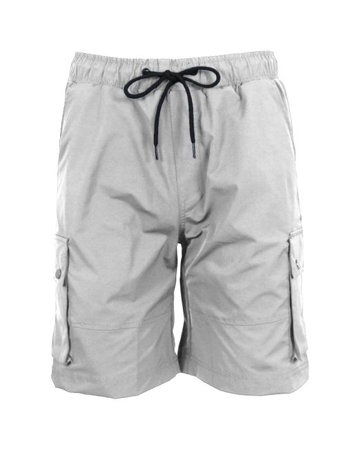 Galaxy By Harvic Gray Moisture Wicking Performance Quick Dry Cargo Shorts for men