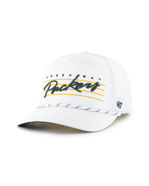 47 Brand White Green Bay Packers Downburst Hitch Adjustable Hat for men