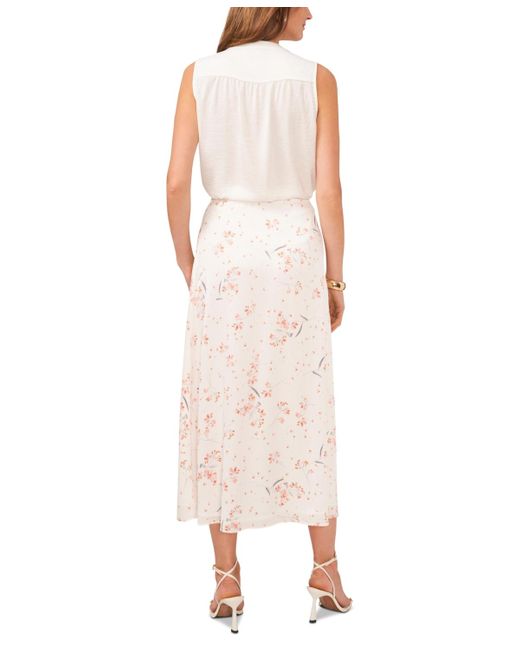 Vince Camuto Pink Pull-on Floral Print Maxi Skirt