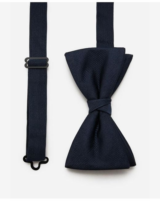 Mango Blue Microstructure Classic Bow Tie for men