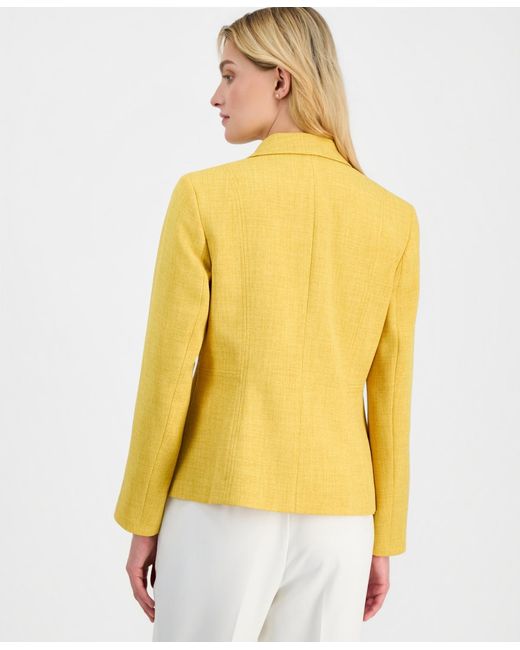 Kasper Yellow Petite Blend One-button Jacket