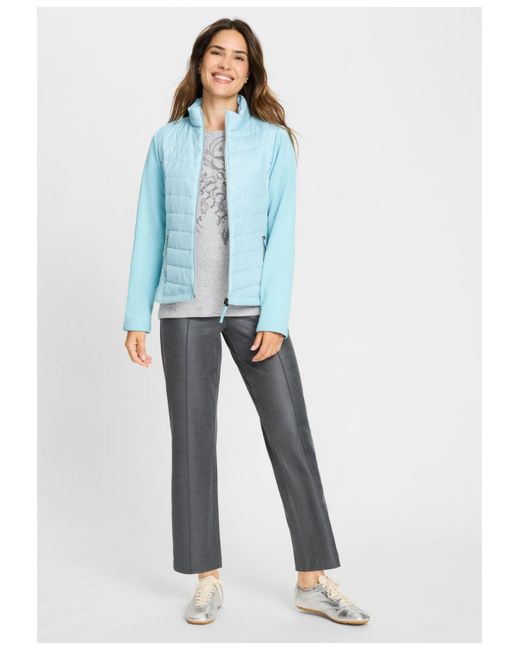 Olsen Blue Mixed Media Jacket