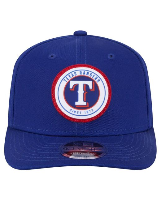 KTZ Blue Texas Rangers Circle Patch 9seventy Stretch-snap Hat for men