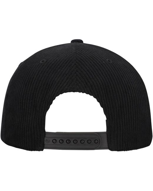'47 Black Miami Heat Double Header Sidepatch Cord Hitch Adjustable Hat for men