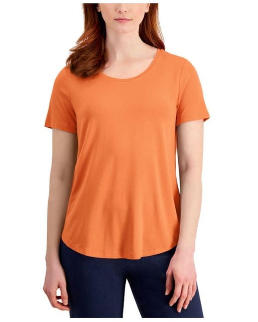 Macy's Jm Collection Scoop-neck T-shirt, Created For in Orange
