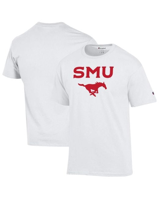 Champion White Smu Mustangs Arched Logo T-shirt for men