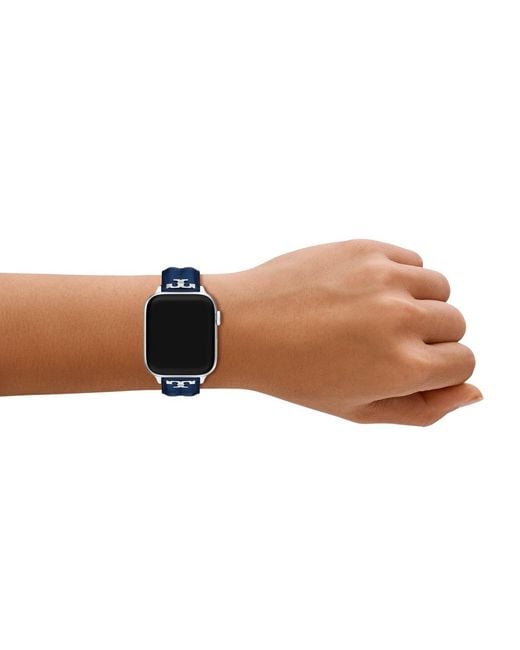 Tory Burch Blue Apple Leather Strap