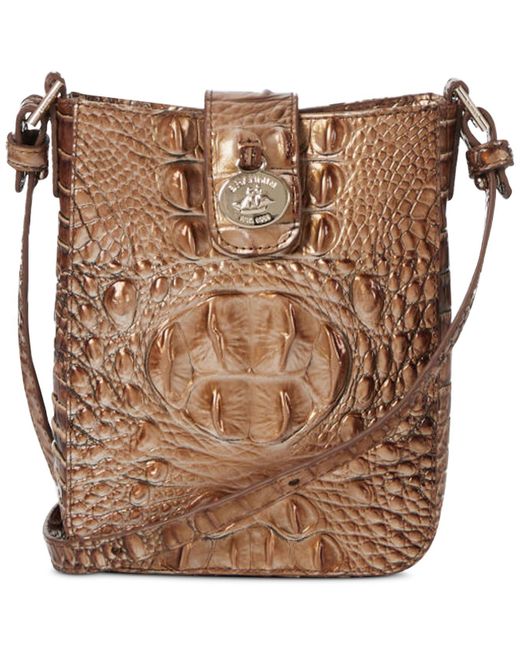 Brahmin Marley Melbourne Embossed Leather Crossbody in Brown Lyst