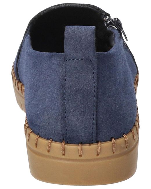 Easy Street Blue Astoria Zip-up Flats