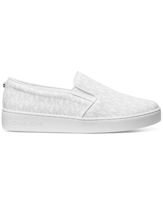 Michael Kors White Michael Keaton Slip On Sneakers