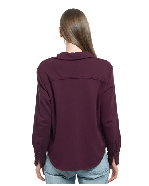 Wilt Purple Clothing Button Front Sweatshirt