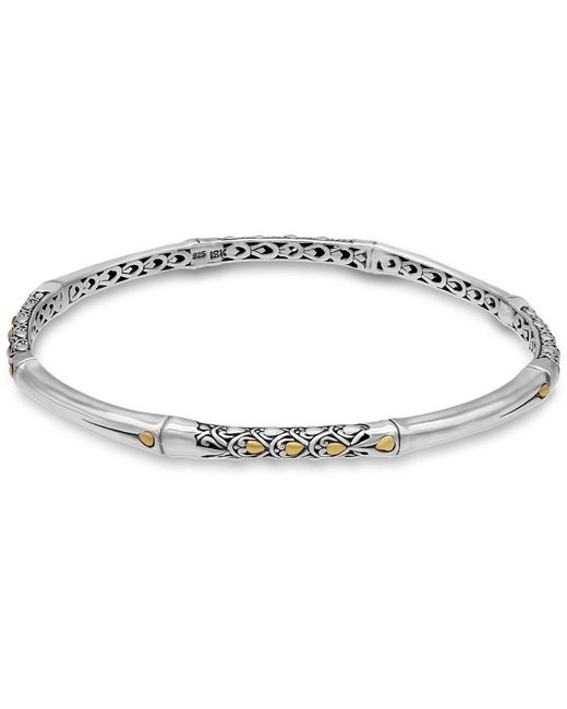 DEVATA Metallic Bamboo Slide-on Bangle Bracelet