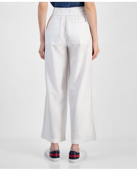 Tommy Hilfiger Blue Drawstring Wide-leg Pants