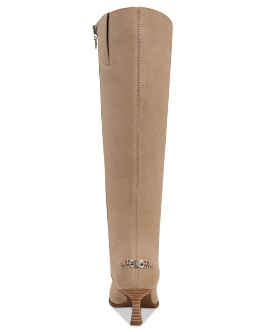 Circus by Sam Edelman Women's Brown Yulia Wide-calf Kitten-heel