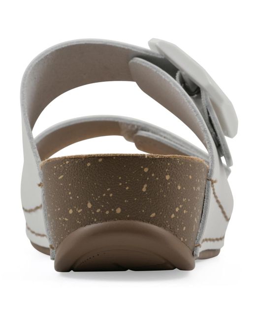 White Mountain Gray Fearful Slip-on Wedge Sandals