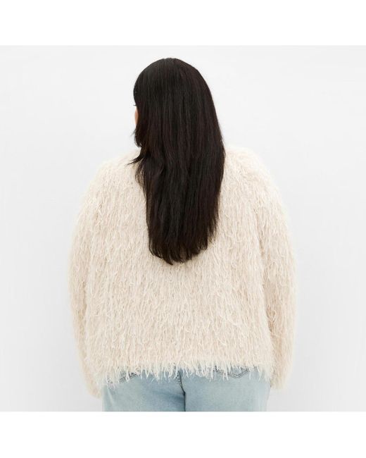 City Chic White Plus Size Sparkle Queen Jacket